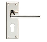 Carlisle Brass Serozzetta Dieci Lever On Backplate - Euro 47.5mm - Polished Nickel - Includes A Pair of Handles & Fixings