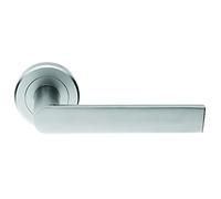 Carlisle Brass Serozzetta Edge Lever on Concealed Fix Round Rose - Modern Internal Door Handles, Satin Chrome Finish - Chrome Door Handles Internal, 10L x 0.8W Centimetres