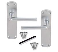 Carlisle Brass Serozzetta Uno Lever on Latch Backplate - Modern Internal Door Handles, Silver Elegant Finish - Silver Door Handles Interior, 17L x 4.2W Centimetres SZC012SC