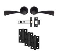 Carlisle Brass Sintra Lever On Rose Latch Door Pack - Matt Black