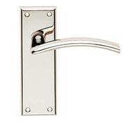 Carlisle Brass SZR032PN Serozzetta Trenta Lever On Backplate - Latch - Polished Nickel - Includes a Pair of Handles & fixings