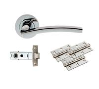 Carlisle Brass Tavira Lever on Rose Latch Pack - Polished Chrome