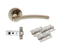 Carlisle Brass Tavira Lever on Rose Latch Pack - Satin Nickel