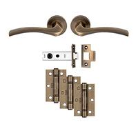 Carlisle Brass Ultimate Door Pack - Matt Black & Antique Brass Latch Pack - Door Hardware Set - Brass, Copper & Zinc (67%, 33%) - 6.5 cm x 12.7 cm