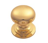 Carlisle Brass Victorian Cabinet Knob 32mm - Solid Brass Kitchen Cupboard Handles with Gold Finish - Suitable as Cupboard Handles, Drawer Knobs, Wardrobe & Door Grip