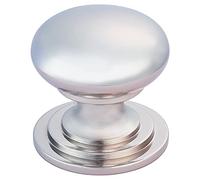 Carlisle Brass Victorian Cabinet Knob 50 mm - Solid Brass Kitchen Cupboard Handles with Polished Nickel Finish - Suitable as Cupboard Handles, Drawer Knobs, Wardrobe & Door Grip