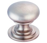 Carlisle Brass Victorian Cabinet Knob 50 mm - Solid Brass Kitchen Cupboard Handles with Satin Nickel Finish - Suitable as Cupboard Handles, Drawer Knobs, Wardrobe & Door Grip