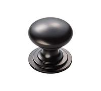 Carlisle Brass Victorian Cabinet Knob 50mm - Solid Brass Kitchen Cupboard Handles with Matt Black Finish - Suitable as Cupboard Handles, Drawer Knobs, Wardrobe & Door Grip