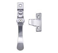 Carlisle Brass Victorian Casement Fastener (Wedge Pattern, Lockable, Satin Chrome, 58mm x 16mm, Brass, Silver)