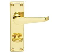 Carlisle Brass Victorian Lever on Short Latch Backplate - Traditional Internal Door Handles, Gold Polished Finish - Chrome Door Handles Internal, Lock M30WC C/C, 15 x 4.25 Centimeres