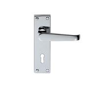 Carlisle Brass Victorian Lever on Short Latch Backplate - Traditional Internal Door Handles, Grey Chrome Plated Finish - Chrome Door Handles Internal, Lock 57 mm, M30 C/C, 15 x 4.3 Centimeres