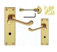 Carlisle Brass Victorian Scroll Bathroom Door Handles with Coinslot release DL54WC