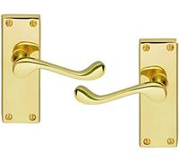 Carlisle Brass - Victorian Scroll Door Handles Lever Latch Set Polished Brass for Interior Doors 120x41mm Plate