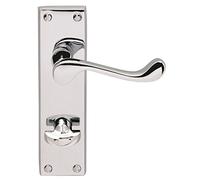 Carlisle Brass Victorian Scroll Lever On Backplate - Bathroom 57mm c/c - Polished Chrome - Includes a pair of handles & fixings