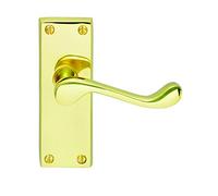 Carlisle Brass Victorian Scroll Lever On Backplate - Latch (Contract Range) - Brass, Gold, 12 cm x 4 cm