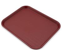 Carlisle FoodService Products Cafe Plastic Fast Food Tray, 14" x 18", Burgundy, (Pack of 12)