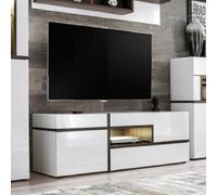 carlisle high gloss tv stand in white and elm with led