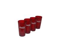 Carlisle Paddles Coca Cola Logo Ruby Red Plastic Tumblers Set of 4-16oz (Coke)