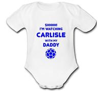 CARLISLE present from DADDY for a gift Football Unique Baby Vest Grow Babygrow Cute PERSONALISED Custom Boys Girls Unisex UNITED UTD