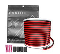 CARLITS 100FT 20AWG Extension Cable Wire Cord 30m 2x0.5mm² Tinned Copper 20 gauge 2 wire Red&Black Cable Hookup Electrical Wire 12V/24V DC for Led Strips Single Color 3528 5050 2835,Lights,Bulbs,Lamps