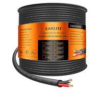 CARLITS 16 Gauge 2 Conductor 2x1.3mm² Electrical Wire, 100FT/30.48M Black Stranded Low Voltage 16/2 Cable PVC Case, Flexible Extension Power Cord for LED Lamp, Automotive, Boat, Electronic