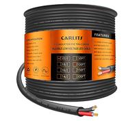 CARLITS 22 Gauge 2 Conductor 2x0.3mm² Electrical Wire, 100FT/30.48M Black Stranded Low Voltage 22/2 Cable PVC Case, Flexible Extension Power Cord for LED Lamp, Automotive, Boat, Electronic