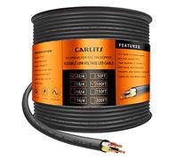CARLITS 22 Gauge 4 Conductor Electrical Wire 4x0.3mm², 100FT/30.48M Black Stranded Low Voltage 22/4 Cable PVC Case, Flexible Extension Power Cord for LED Lamp