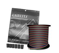 CARLITS 30M 22 AWG 4 Colors RGB Extension Cable Wire Core 4x0.3mm², 12/24V DC 100ft Led Lights 4pin Wires Strip Extend Wire Spool for 5050 3528 RGB LED Strip and Bulb Lamp