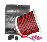 CARLITS 50FT 18AWG Extension Cable Wire Cord 15m 2x0.8mm² Tinned Pure Copper 18 gauge 2 wire Red&Black Hookup Electrical Wire 12V/24V DC for Led Strips Single Color 3528 5050 2835,Ribbon Tape Lighting