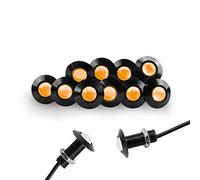 CARLITS LED Eagle Eye Light, DRL Daytime Running Light 12V Bumper Fog Lamp Motorcycle Bulb Tail Backup Light Car Motor Marker Light 10-Pack (Yellow, Black Case)
