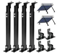 CARLKEMIAN Solar Panel Mount, Aluminum Alloy Adjustable Solar Panel Tilt Mount Brackets, Black Baking Paint Anti-Corrosion Solar Panel Stand Suitable for 50W 70W 100W 150W 200W 300W 400W