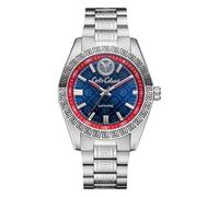 Carlo Colucci CC304-1 Men's Quartz Watch Stainless Steel Silver Sapphire Glass Blue Design Dial 10 ATM Butterfly Deployment Clasp