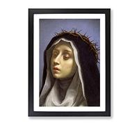 Carlo Dolci St. Catherine Of Siena Classic Painting Framed Print | A2 Black Framed Wall Art | Ready to Hang | Classic Historical Picture | Living Room Bedroom Lounge Office