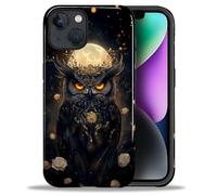 CARLOCA Case for iPhone 14 iPhone 13,Celestial Owl Unique Forest Moon Nature Design Hybrid Dual Protection Soft TPU Hard PC Shockproof Anti-Scratch Cover Men Women Stylish Protective Phone Case
