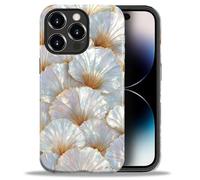 CARLOCA Case for iPhone 14 Pro Max,Stained Glass Seashell Faux Mosaic Design Hybrid Dual Protection Soft TPU Hard PC Shockproof Anti-Scratch Cover Men Women Stylish Protective Phone Case