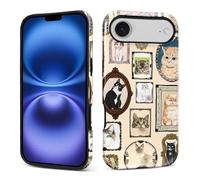 CARLOCA Case for iPhone 17 Air,Vintage Cat Animal Pet Lover Collage Design Hybrid Dual Protection Soft TPU Hard PC Shockproof Anti Scratch Cover Men Women Stylish Protective Phone Case