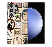 CARLOCA Case for Samsung Galaxy S23 Ultra,Vintage Cat Animal Pet Lover Collage Design Hybrid Dual Protection Soft TPU + Hard PC,Shockproof Anti-Scratch Cover Men Women Stylish Protective Phone Case