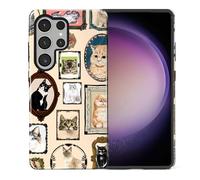 CARLOCA Case for Samsung Galaxy S25 Ultra,Vintage Cat Animal Pet Lover Collage Design Hybrid Dual Protection Soft TPU + Hard PC,Shockproof Anti-Scratch Cover Men Women Stylish Protective Phone Case