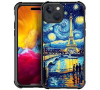CARLOCA Compatible with iPhone 15 Plus Case,for Girl Fashion Graphic Design Shockproof Anti-Scratch Drop Protection Case for iPhone 15 Plus Starry Night Eiffel Tower Paris City Cases