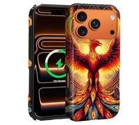 CARLOCA Compatible with iPhone 17 Pro Max Cases 2-in-1 Non Slip Silicone Hard Pc for MagSafe Provides Comprehensive Protection for iPhone 17 Pro Max with Mythical Phoenix Rebirth Mandala Art Design