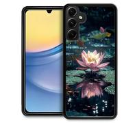 CARLOCA Compatible with Samsung Galaxy A15 Case for Girls Boys Hard Shell Shockproof Protection TPU Non Slip for Samsung Galaxy A15 Fashion Pattern Dreamy Pink Lotus Flower Lily Pads Pond