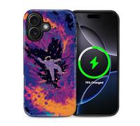 CARLOCA for iPhone 16 Compatible with Magsafe Full Body Protective Glossy Case for Girl Boy Shockproof Magnetic Charge Esthetics Pattern Astronaut Floating Colorful Chaos Space