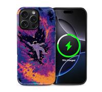 CARLOCA for iPhone 16 Pro Max Compatible with Magsafe Full Body Protective Glossy Case for Girl Boy Shockproof Magnetic Charge Esthetics Pattern Astronaut Floating Colorful Chaos Space