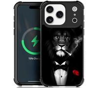 CARLOCA for iPhone 17 Pro Compatible with Magsafe Case Design for Girl Boy Shockproof Magnetic Charge Hard PC Back Case Esthetics Pattern Gangster Lion