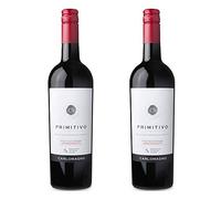 Carlomagno Primitivo Appassimento | 2 x 75 ottles | Italian Red Wine 14% ABV | Full-Bodied Puglia Wine | Rich Dark Fruit, Chocolate & Spice