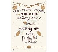 Carlor The Witch's Kitchen Moue Along Nothing to See Poster Chic Art Prints Advertising Painting Vintage Wall Decoration Metal Tin Sign 12 X 8 Inches