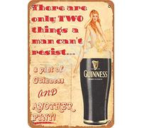 Carlor There are Only Two Thing A Man Can't Resist Guinness Beer Poster Chic Art Prints Advertising Painting Vintage Wall Decoration Metal Tin Sign 12 X 8