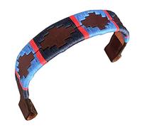 Carlos Diaz Designer Genuine Leather Waxed Embroidered Gaucho Polo Horse Bridle Browband (Cob 15 inches)