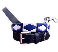 Carlos Diaz Genuine Leather Waxed Embroidered Polo Dog Collar + Free Matching Lead L