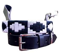 Carlos Diaz Genuine Leather Waxed Embroidered Polo Dog Collar + Free Matching Lead M